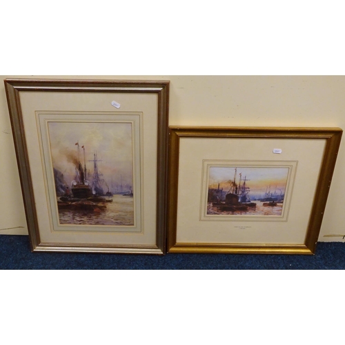 44 - Frank William Scarborough: Two framed prints 50 x 43cm & 45 x 66 cm 