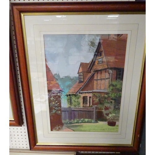 80 - A pair of framed pastel paintings signed C J A Stones 68 x 85cm.