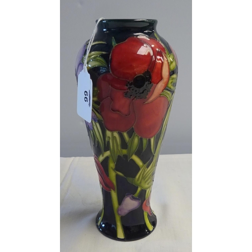 99 - A Moorcroft floral vase 2002 20cm tall.