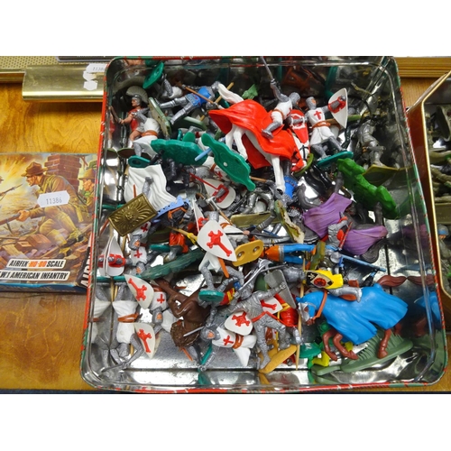 134 - A large quantity of various plastic toy soldiers etc to include Timpo Toys, Britains  etc