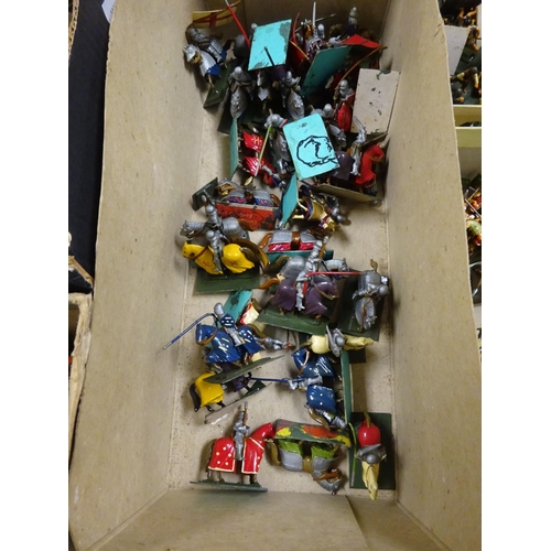 143 - A large quantity of mainly metal various toy soldiers etc to include some vehicles (qty).