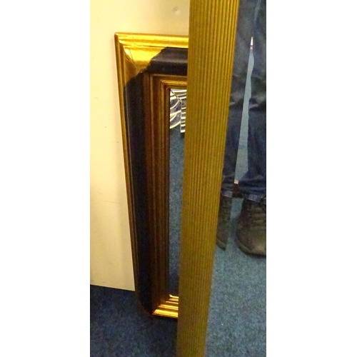 155 - Two framed bevelled mirrors, gold frame 60 x 85cm (2).