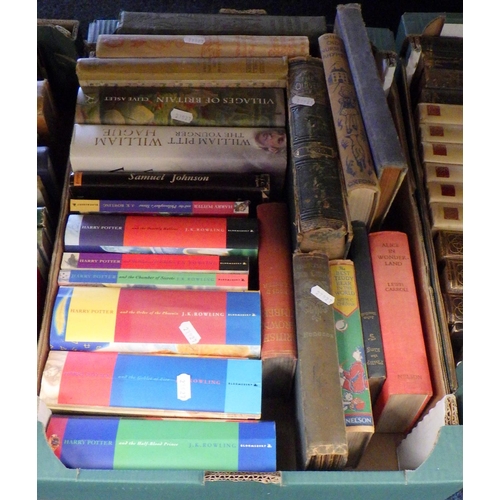 187 - Four boxes of various books Harry Potter further children's books etc (4).