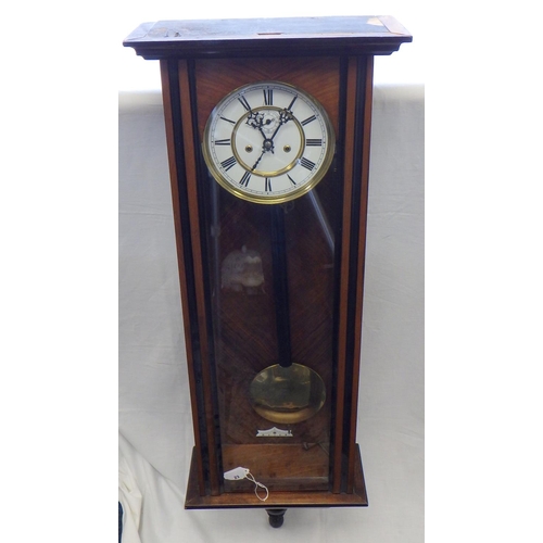 23 - A double weight Vienna wall clock 32 x 103 cm.