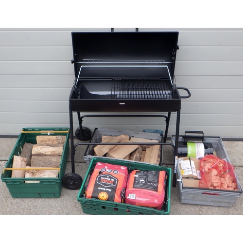 504 - A Bbq, unused, with charcoal etc
