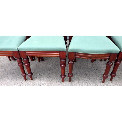 508 - Two sets of four Victorian mahogany balloon back chairs (one set bolt back)