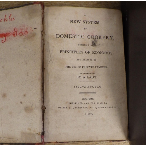 50 - A New System of Domestic Cookery... second edition published Boston 1807; other books incl Edwardian... 