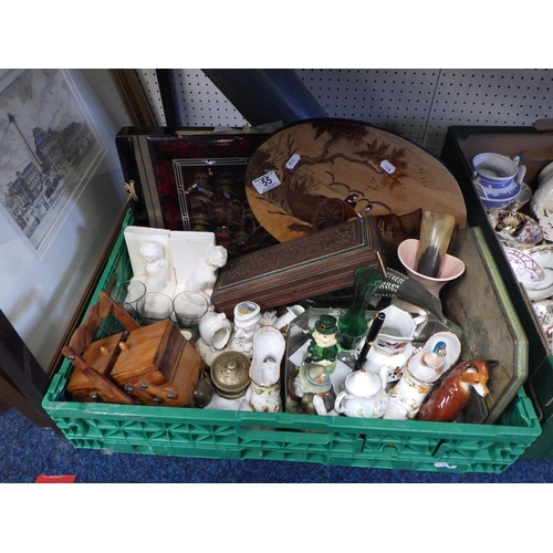 55 - Miscellaneous goods incl a carved tribal figurine, a task lamp, glassware, ceramics, woodenwares etc... 