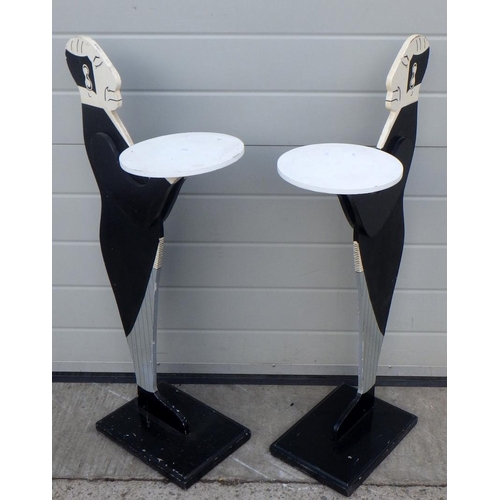 659 - A pair of painted waiter stands (a/f loose)