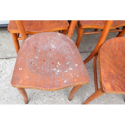 756 - A set of six bentwood cafe chairs