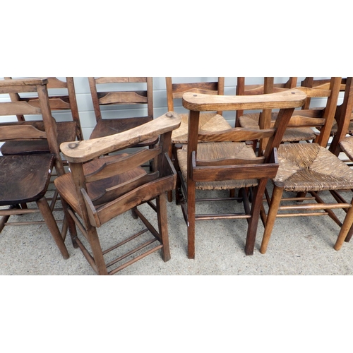 761 - Ten Chapel chairs, 6&4