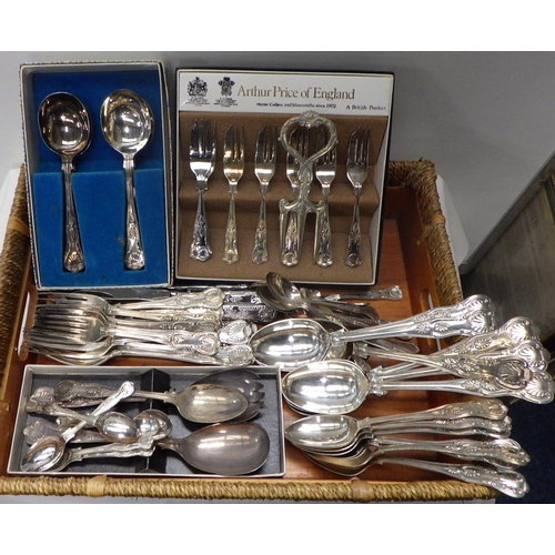 121 - Silver plated Kings pattern cutlery