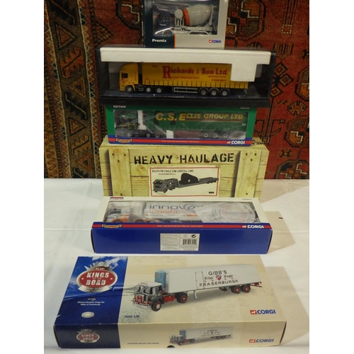 163 - A collection of die-cast lorry models incl Corgi, all boxed.