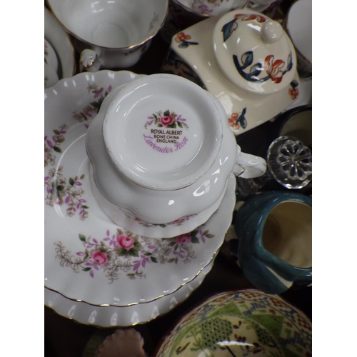 228 - Royal Albert Lavender Rose tableware; other ceramics incl Le Creuset.