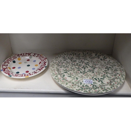 268 - Emma Bridgewater, Two large plates, one small plate, three Royal boxed mugs and a 60 Years A Queen T... 