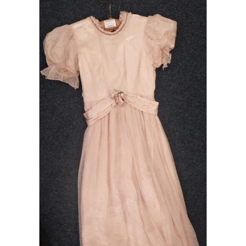 432 - A girls pink vintage bridesmaid dress