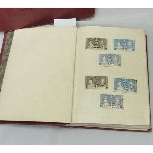 342 - Two stamp albums containing a collection of British and Empire postage stamps incl 1d reds; dominion... 