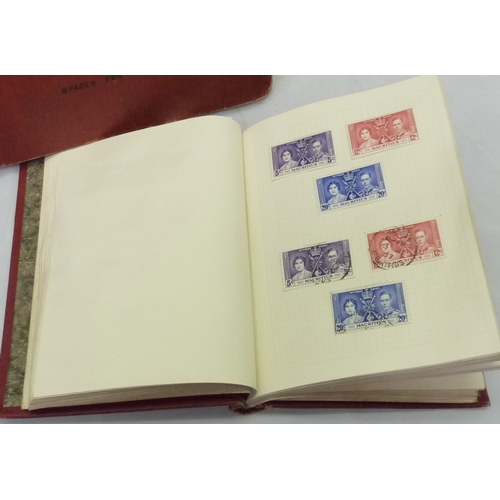 342 - Two stamp albums containing a collection of British and Empire postage stamps incl 1d reds; dominion... 