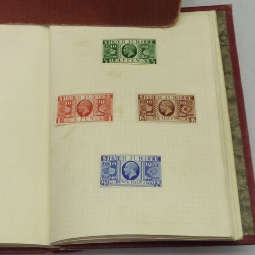 342 - Two stamp albums containing a collection of British and Empire postage stamps incl 1d reds; dominion... 