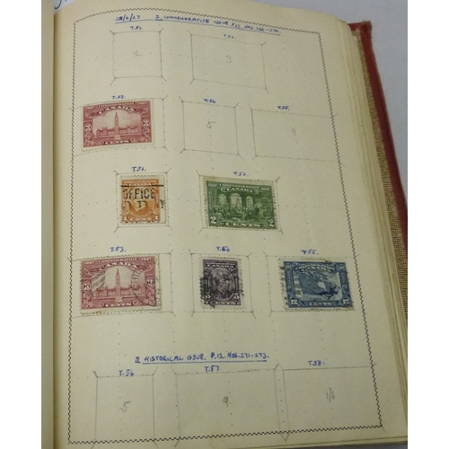 342 - Two stamp albums containing a collection of British and Empire postage stamps incl 1d reds; dominion... 