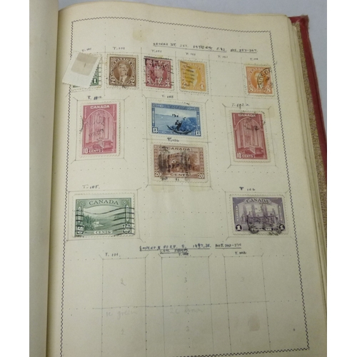 342 - Two stamp albums containing a collection of British and Empire postage stamps incl 1d reds; dominion... 