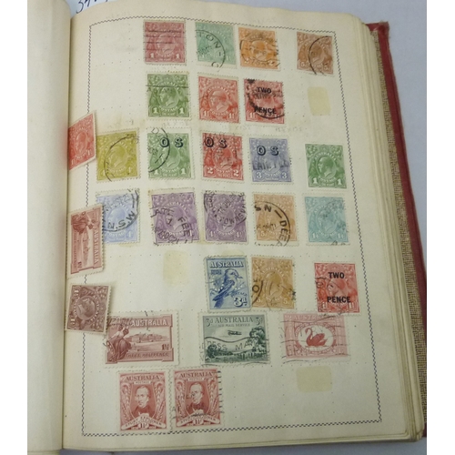 342 - Two stamp albums containing a collection of British and Empire postage stamps incl 1d reds; dominion... 