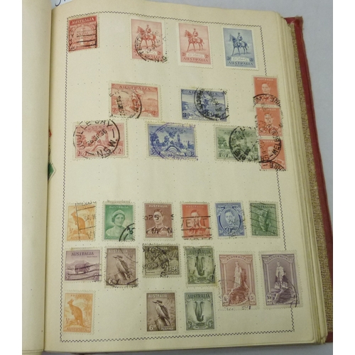 342 - Two stamp albums containing a collection of British and Empire postage stamps incl 1d reds; dominion... 