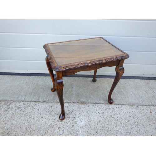 711 - A drop leaf occasional table together with a small mahogany side table 1960's folding firescreen (3)