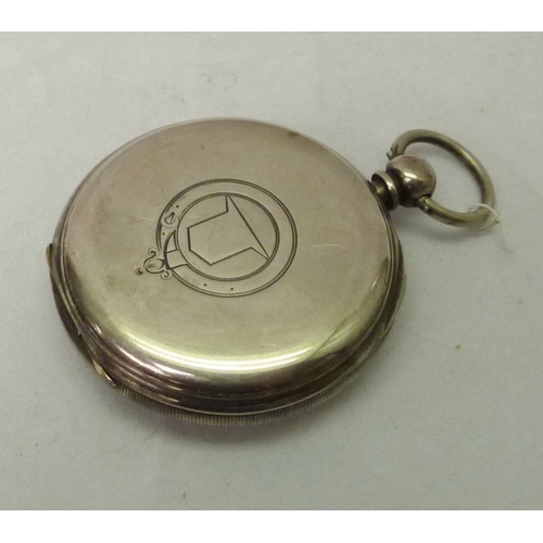 370 - A pocket watch having an English 3/4 plate lever movement with centre seconds hand in a silver case.... 