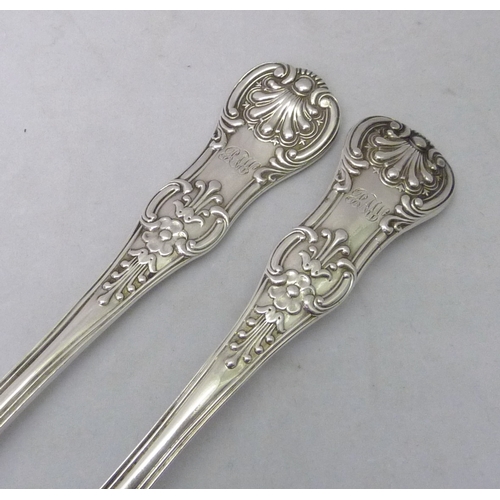 402 - A Victorian queens pattern fish server set, Samuel Hayne & Dudley Carter, London 1848.  Slice 329mm ... 