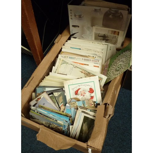 201 - Postcards, postage stamps, teacards etc.  (3)