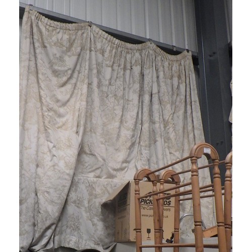 440 - A pair of large curtains with pelmet.