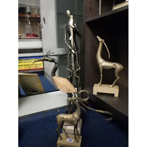 122 - Four large modern sculptures 30-80cm tall.