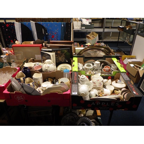 132 - Four boxes of misc ceramics to include Mailing etc