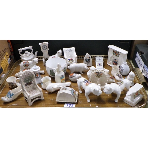 163 - A qty of approximately 25 pieces of crested china