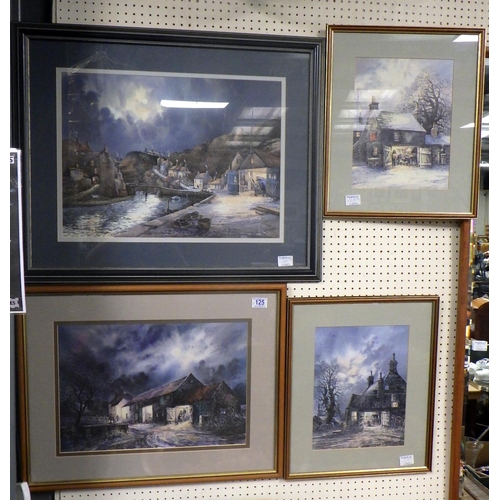 125 - Four framed J Freeman prints, The forge signed 350/750,
Days End Manor Farm, The Smithy signed 228/5... 