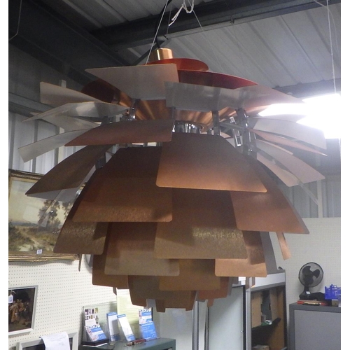 421 - A large Poulsen style Artichoke pendant hanging light.