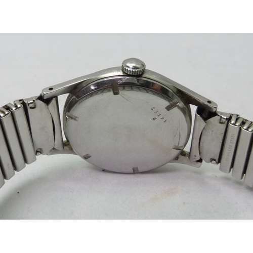 374 - A Longines wristwatch having a manual wind movement in a chrome plated case with a Bauhaus influence... 