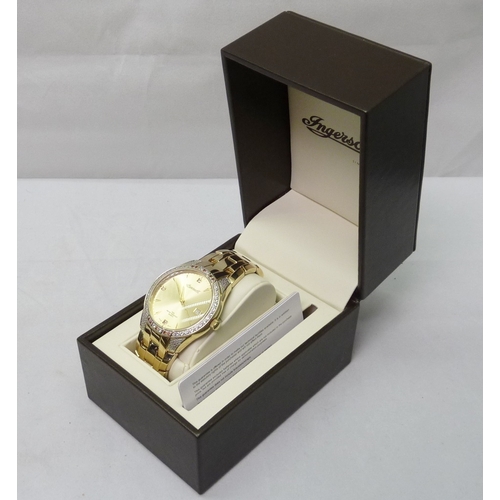 375 - An Ingersoll Gems quartz bracelet watch, boxed.  40mm across case.