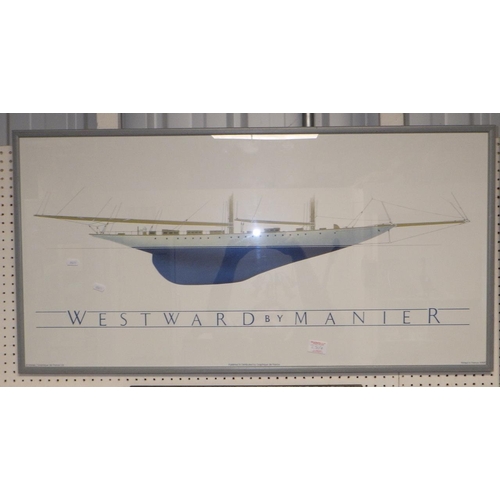 25 - A large framed Riviera poster 72 x 86cm together with a West Ward poster (2).