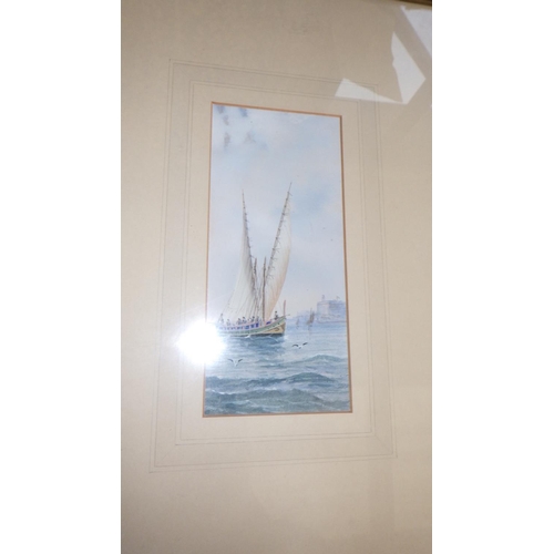 26 - Two framed mixed media sailboats 31 x 41cm unsigned (2).