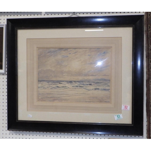 52 - Herbert J Finn: framed Seascape, watercolour 70 x 60cm