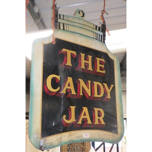 60 - A painted double side Candy Jar shop sign 70 x 95cm,