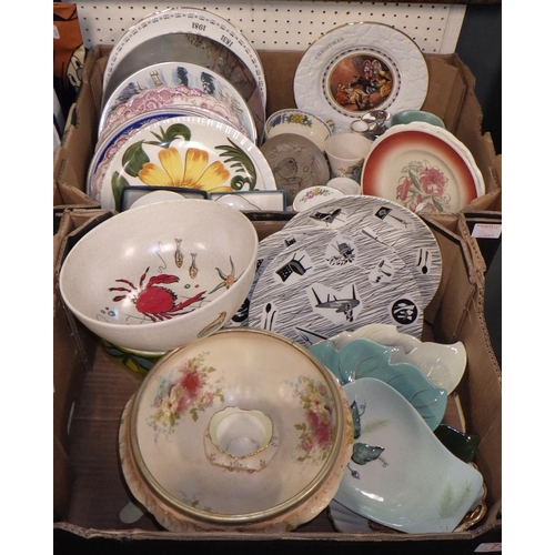 74 - Two boxes of misc ceramics to include Carlton ware, Susie Cooper, Brambly Hedge , Crown Devon etc (2... 