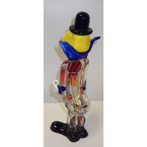 227 - A Glass clown 30cm tall