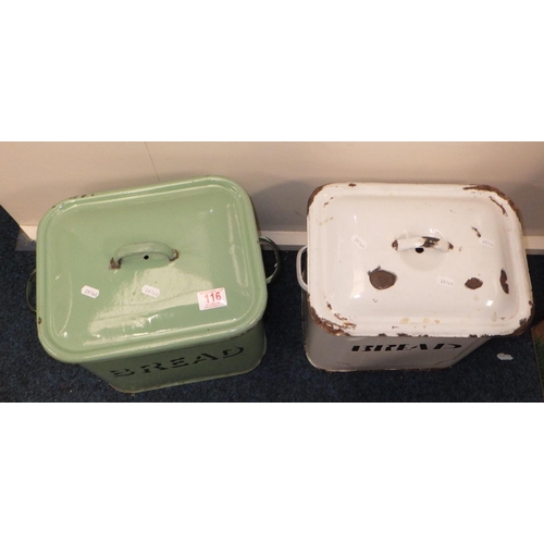 116 - Two Enamel Bread bins af.