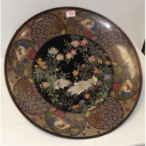 164 - A large Japanese Cloisonne bowl 54cm diameter.