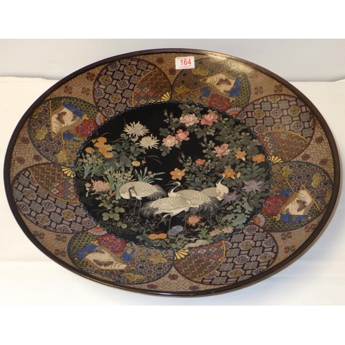 164 - A large Japanese Cloisonne bowl 54cm diameter.