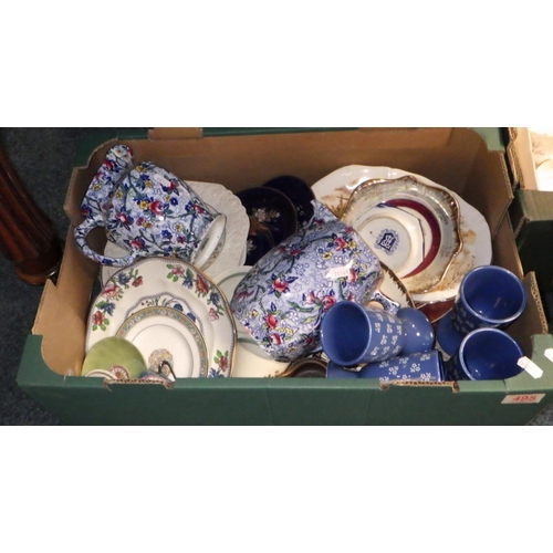 495 - Three boxes of misc ceramics to include Ringtons, Royal Albert etc (3).