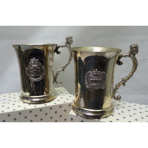 386 - A silver tankard celebrating 25 years of the Coronation of Elizabeth II, a similar Silver Jubilee ta... 